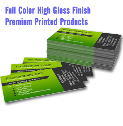 High gloss full color printing available